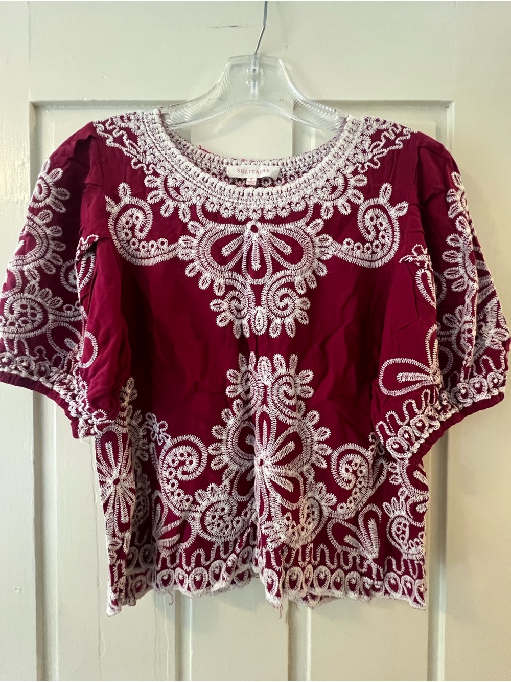 Embroidered Magenta Women’s Top